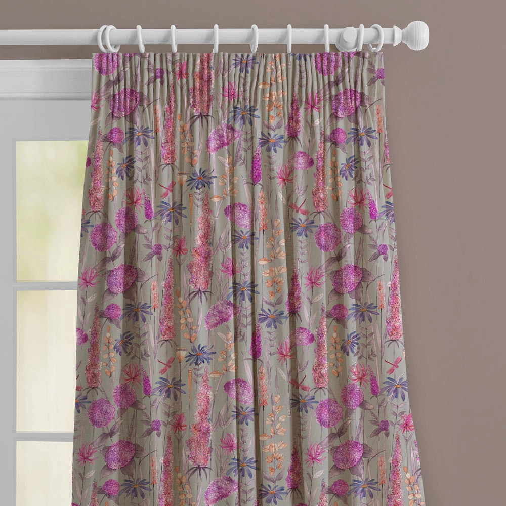 Florabunda Printed Made to Measure Curtains Fuchsia