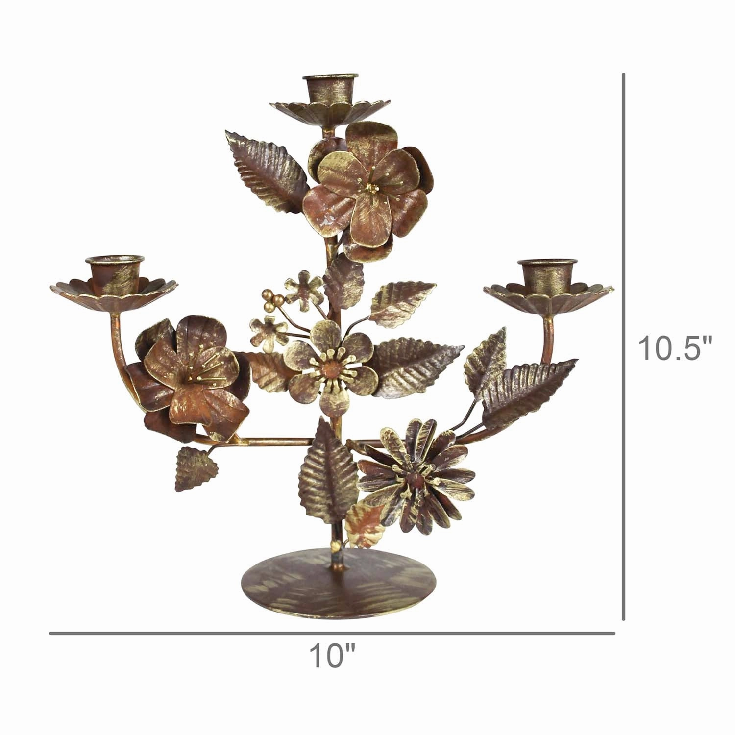 Floral Brass Candelabra