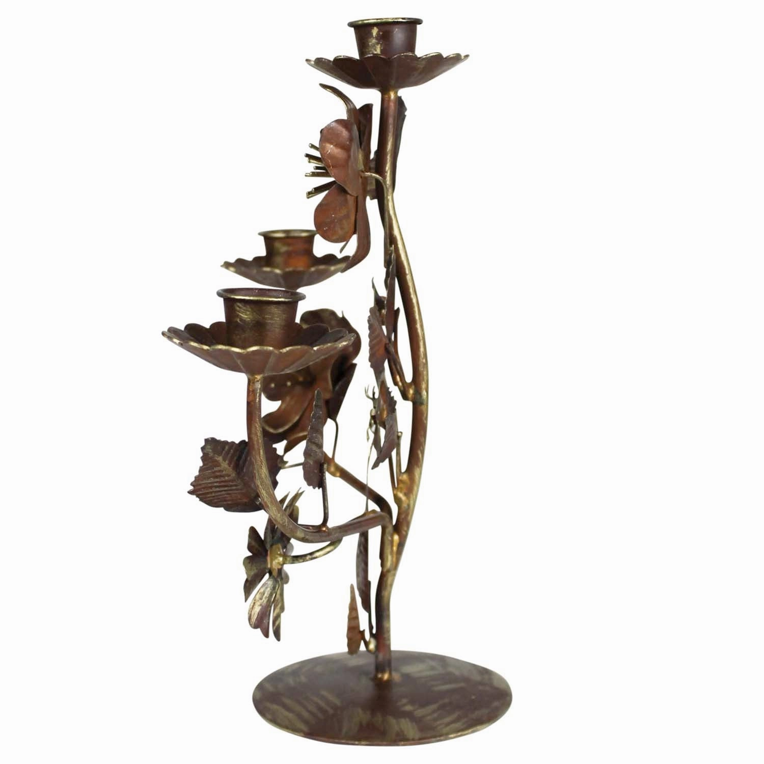 Floral Brass Candelabra