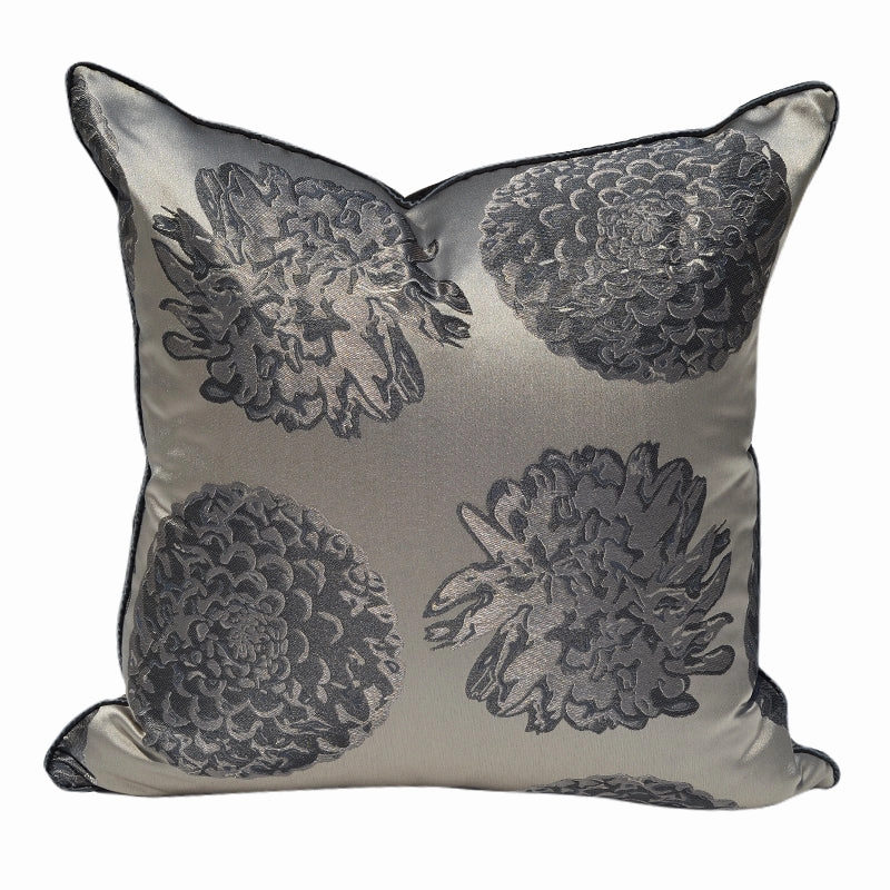 Floral Embroidered Satin Throw Cushionhome decoration ,modern home decor 