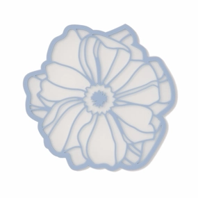 Flower Peony Coaster Light Bluewaterproof oil-proof tablecloth