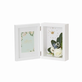 Flower Photo Frame With Clock Whitehome decor ,wall decor 