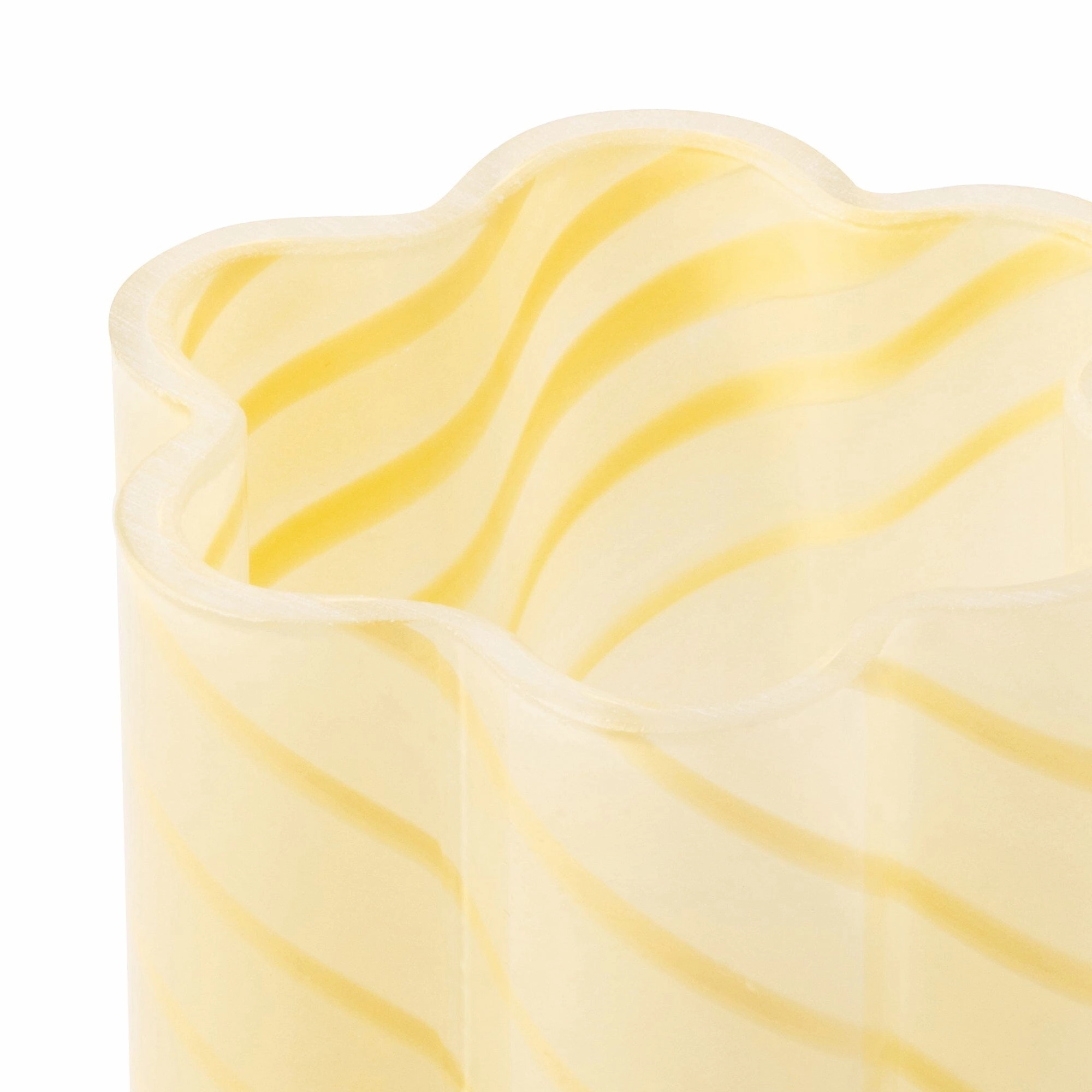 Flower Stripe Flower Vase Light Yellow
