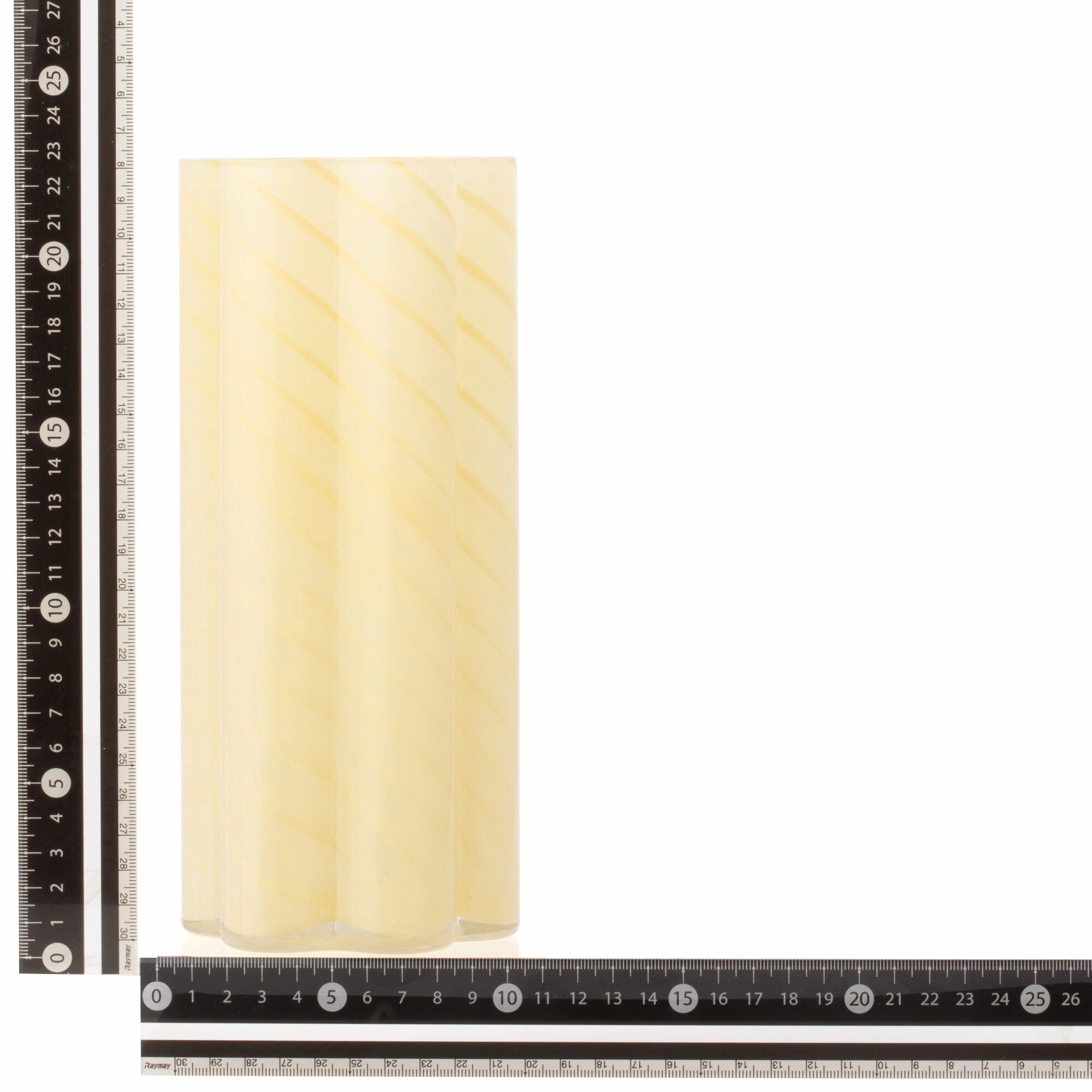 Flower Stripe Flower Vase Light Yellow