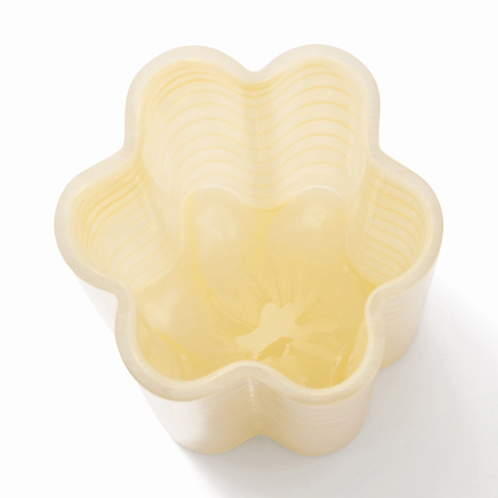 Flower Stripe Flower Vase Light Yellow