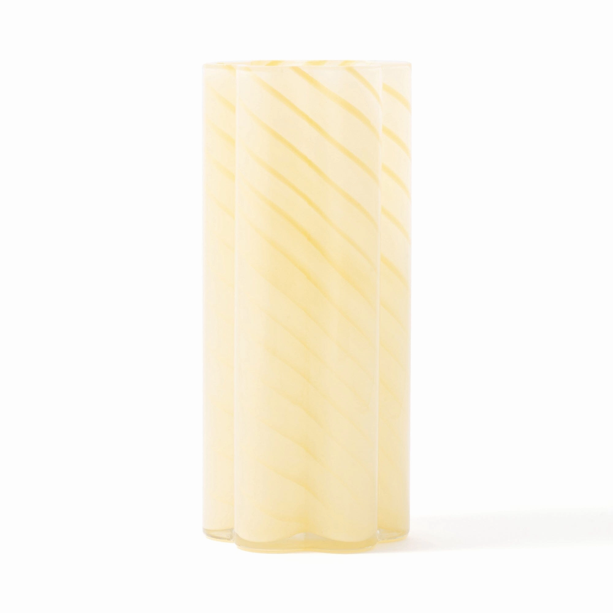 Flower Stripe Flower Vase Light Yellow