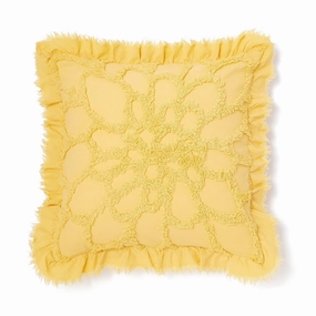 Flower Tuft Cushion Cover 450 x 450  Yellowbedding sets ,throw blankets 