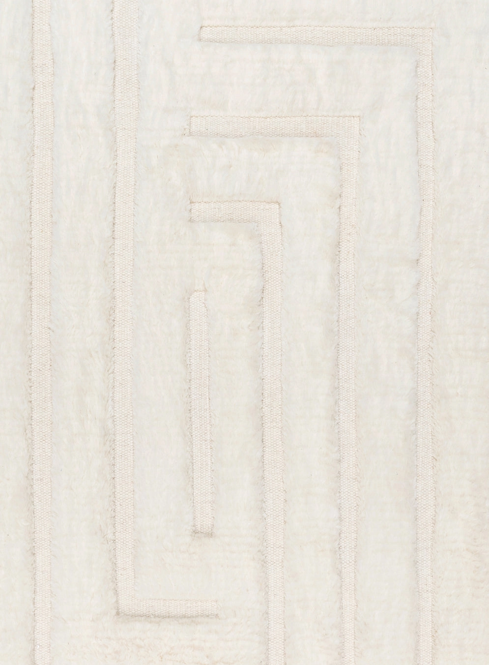Fontana Ivory Abstract Textured Wool Rug