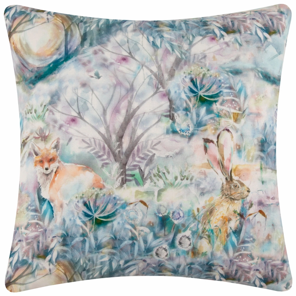 Fox And Hare Outdoor Cushion True Blue