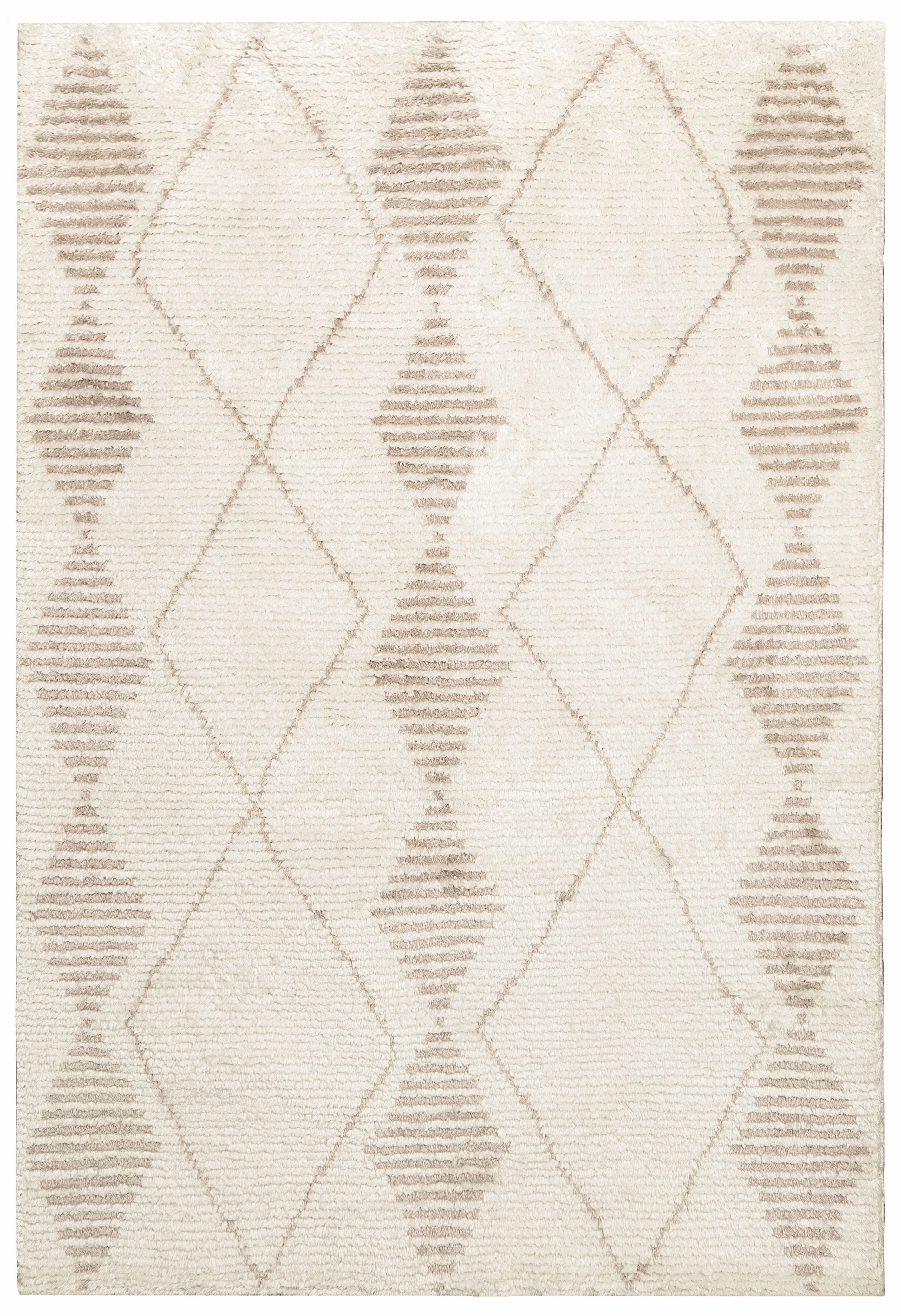 Frankie Ivory and Beige Tribal PET Rugmodern color block patchwork rug