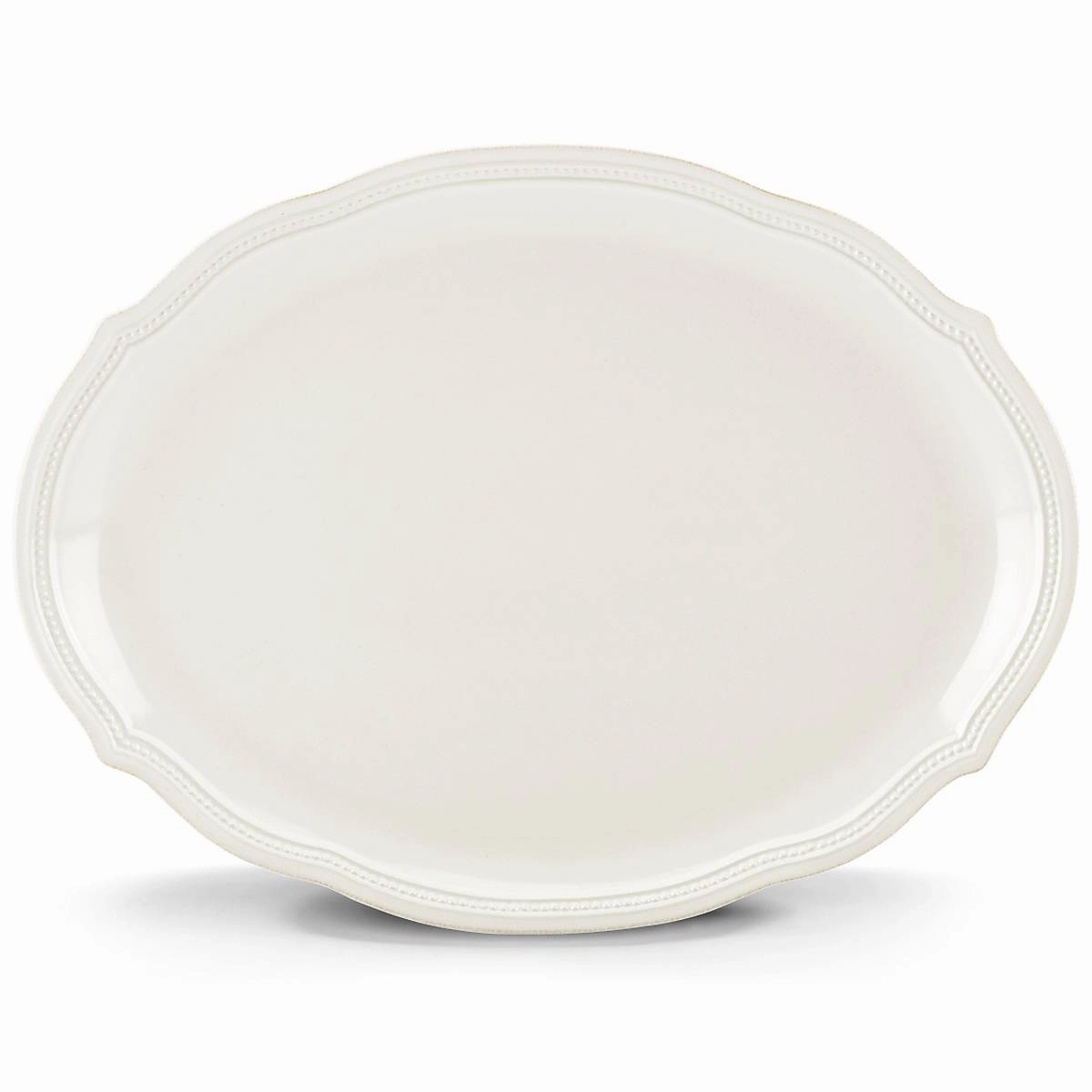 French Perle Bead White Oval Platterthanksgiving decor ,thanksgiving centerpiece 