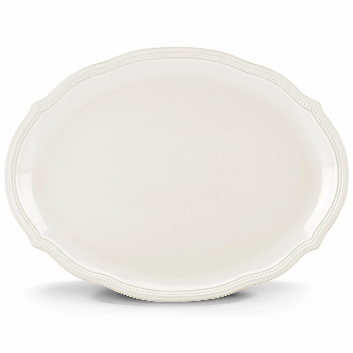 French Perle Bead White Oval Platterafternoon tea dessert tray
