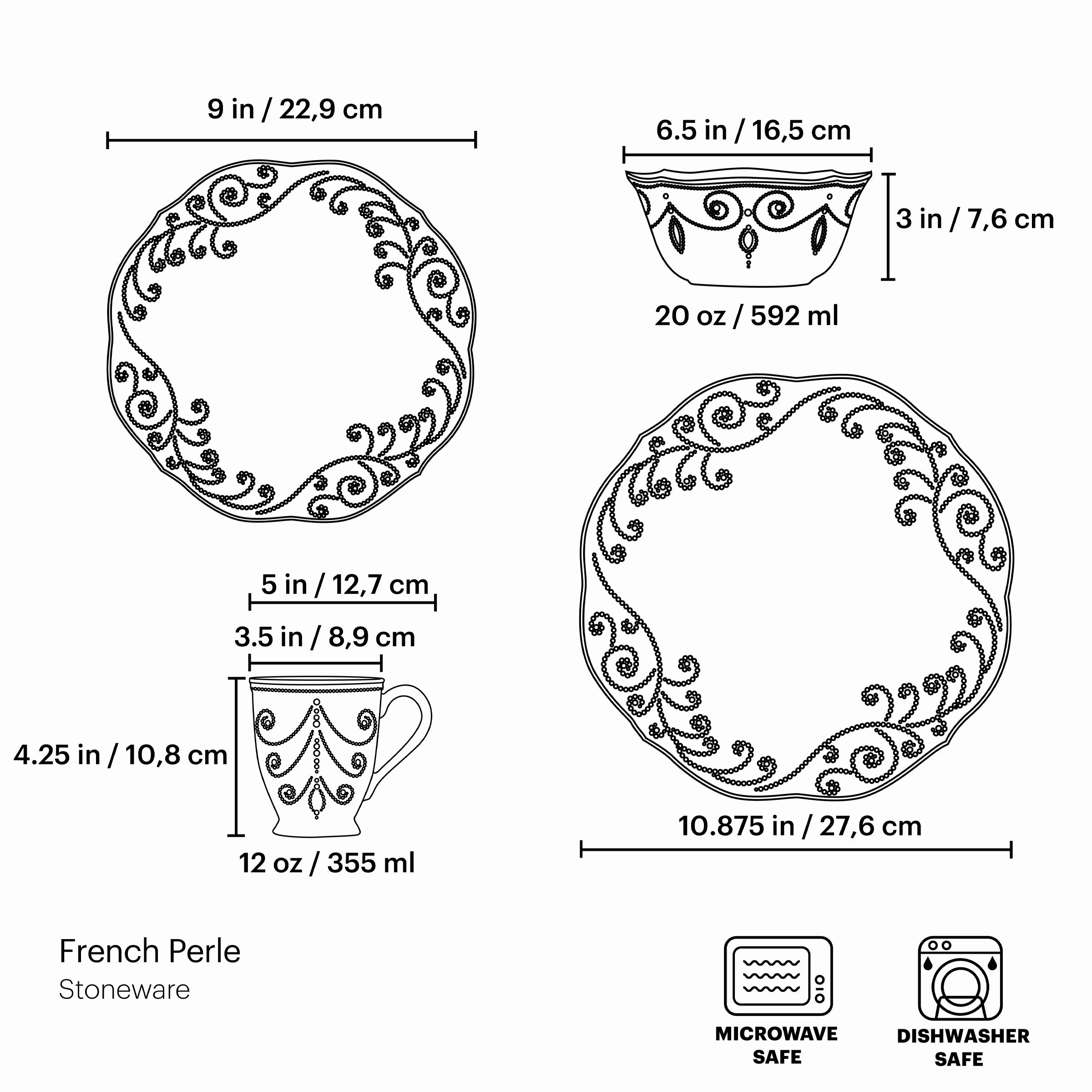 French Perle Blue 4-Piece Place Setting