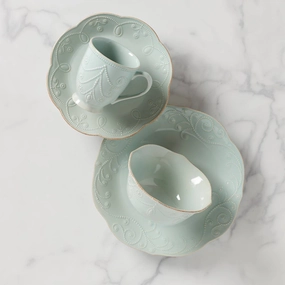 French Perle Blue 4-Piece Place Settingeaster decorations ,easter centerpiece 