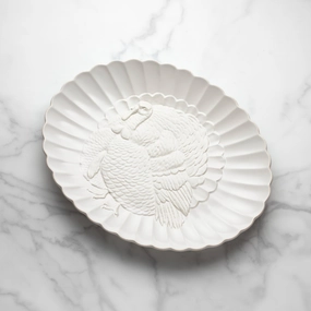 French Perle Carved Turkey Platterthanksgiving decor ,thanksgiving centerpiece 