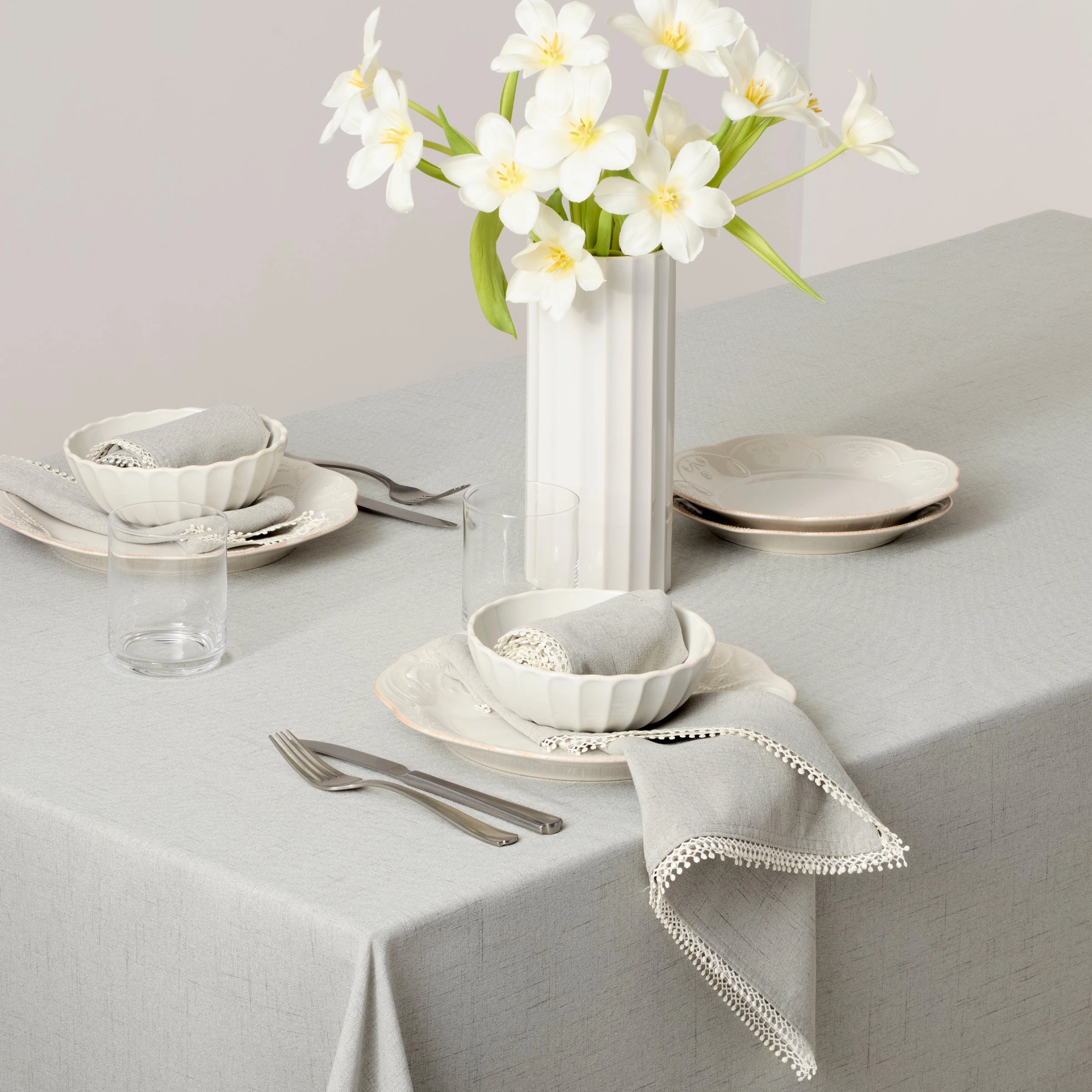French Perle Dove Grey 60X84 Tablecloth