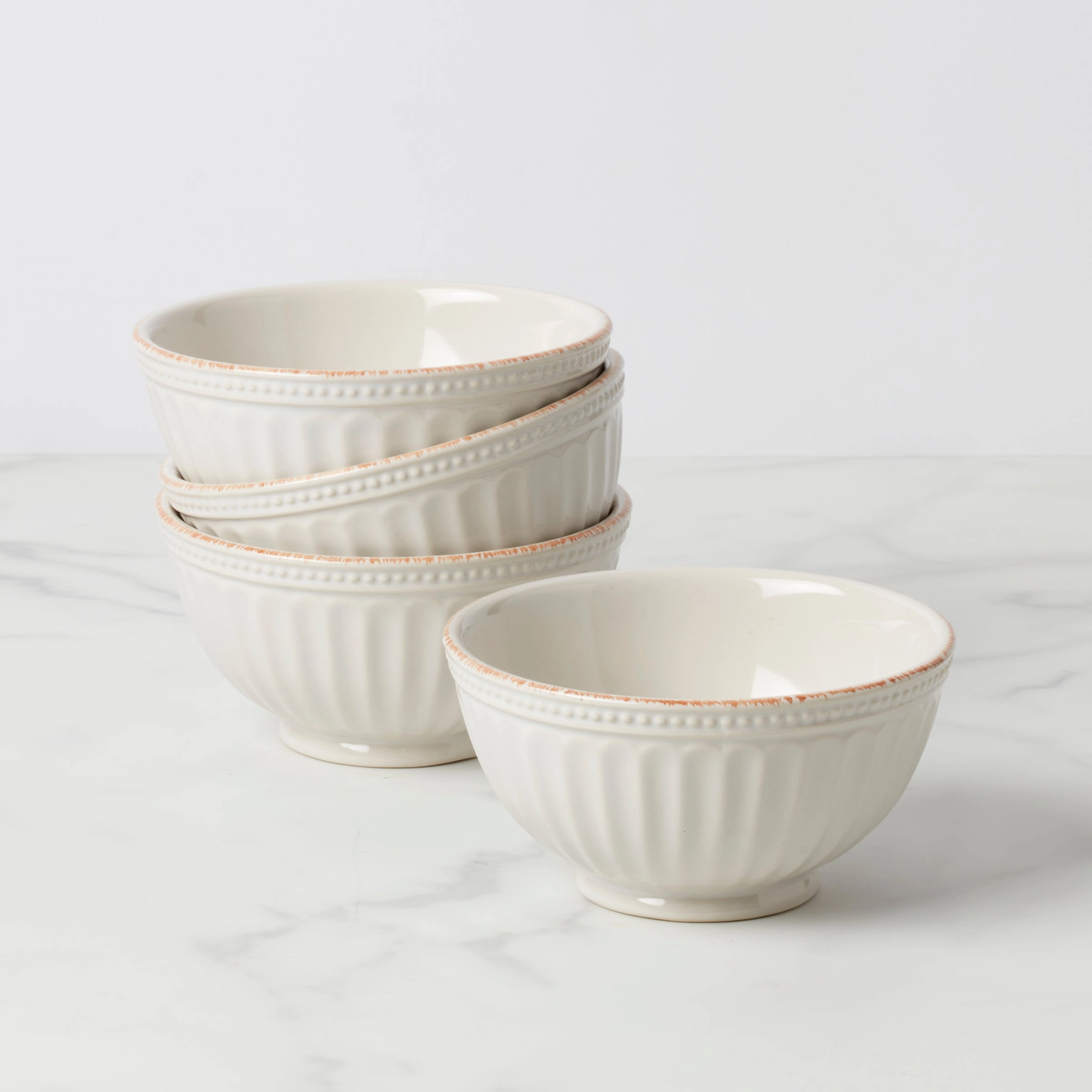 French Perle Groove All-Purpose Bowls - Set of 4thanksgiving decor ,thanksgiving centerpiece 