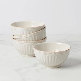 French Perle Groove All-Purpose Bowls - Set of 4thanksgiving decor ,thanksgiving centerpiece 