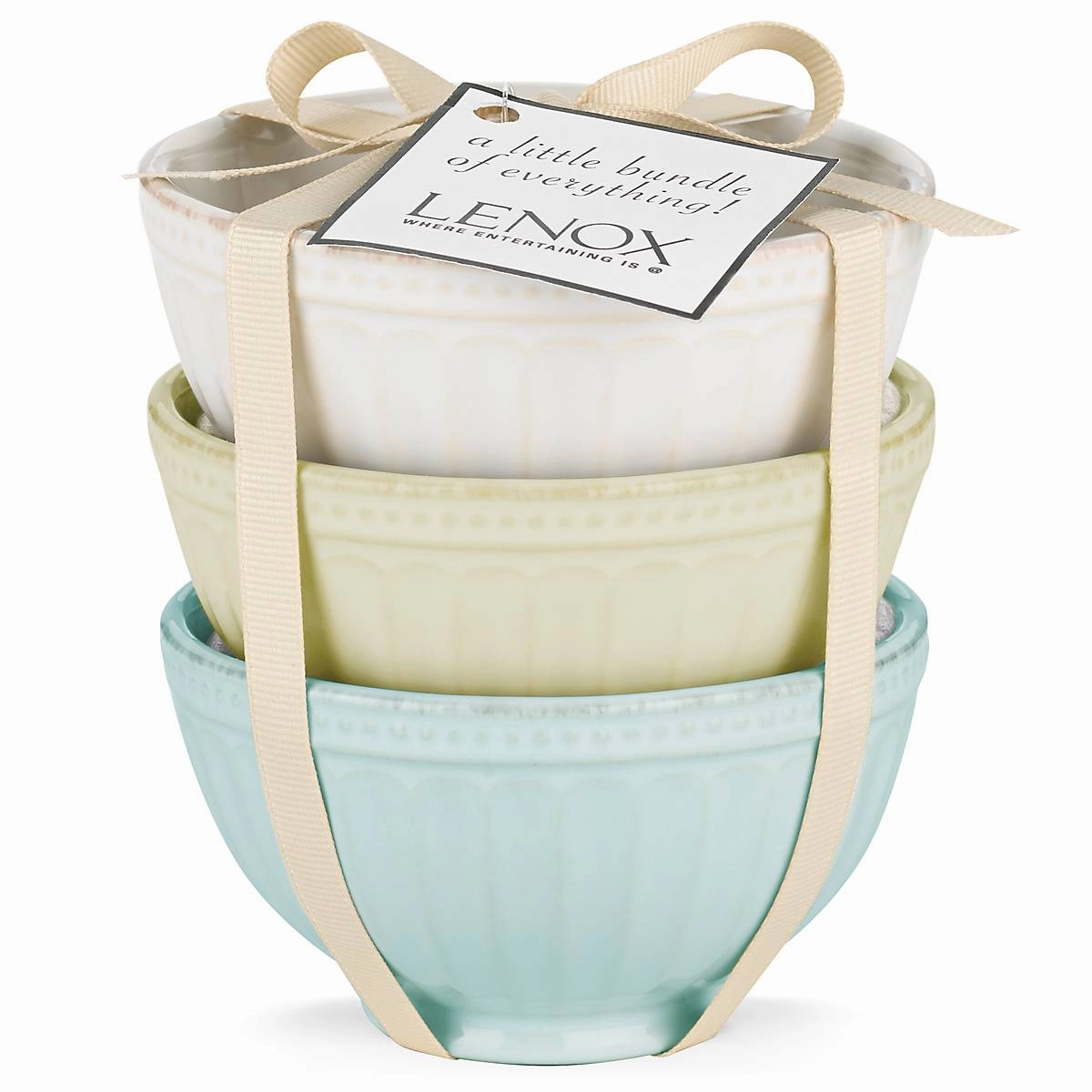 French Perle Groove Assorted Mini 3-Piece Bowl Set