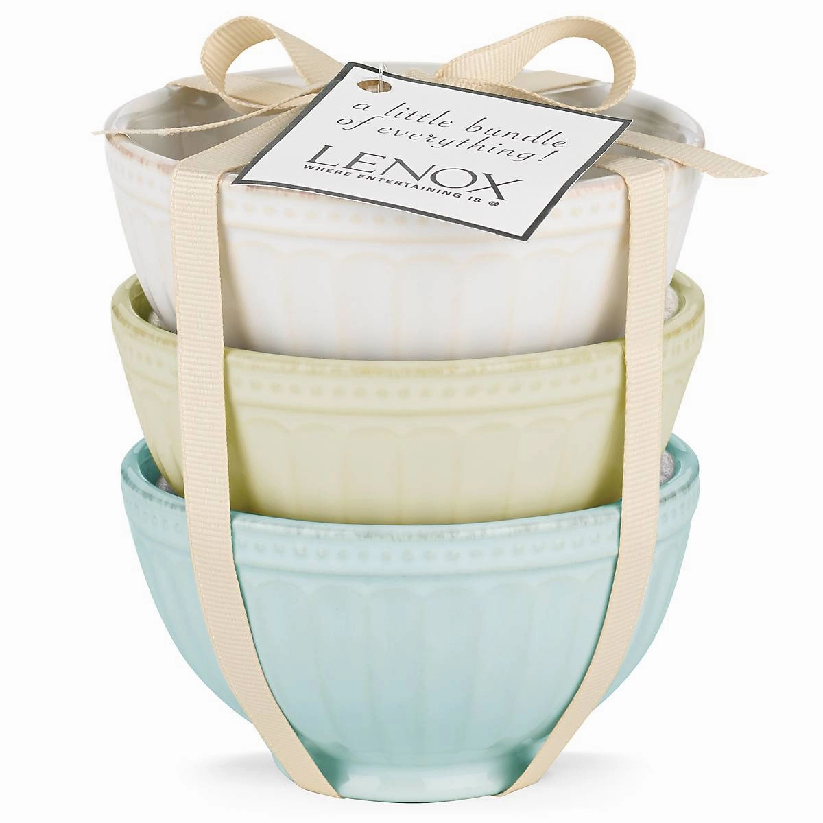 French Perle Groove Assorted Mini 3-Piece Bowl Set