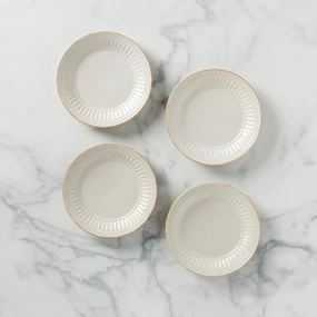 French Perle Groove Dessert Plates - Set of 4thanksgiving decor ,thanksgiving centerpiece 