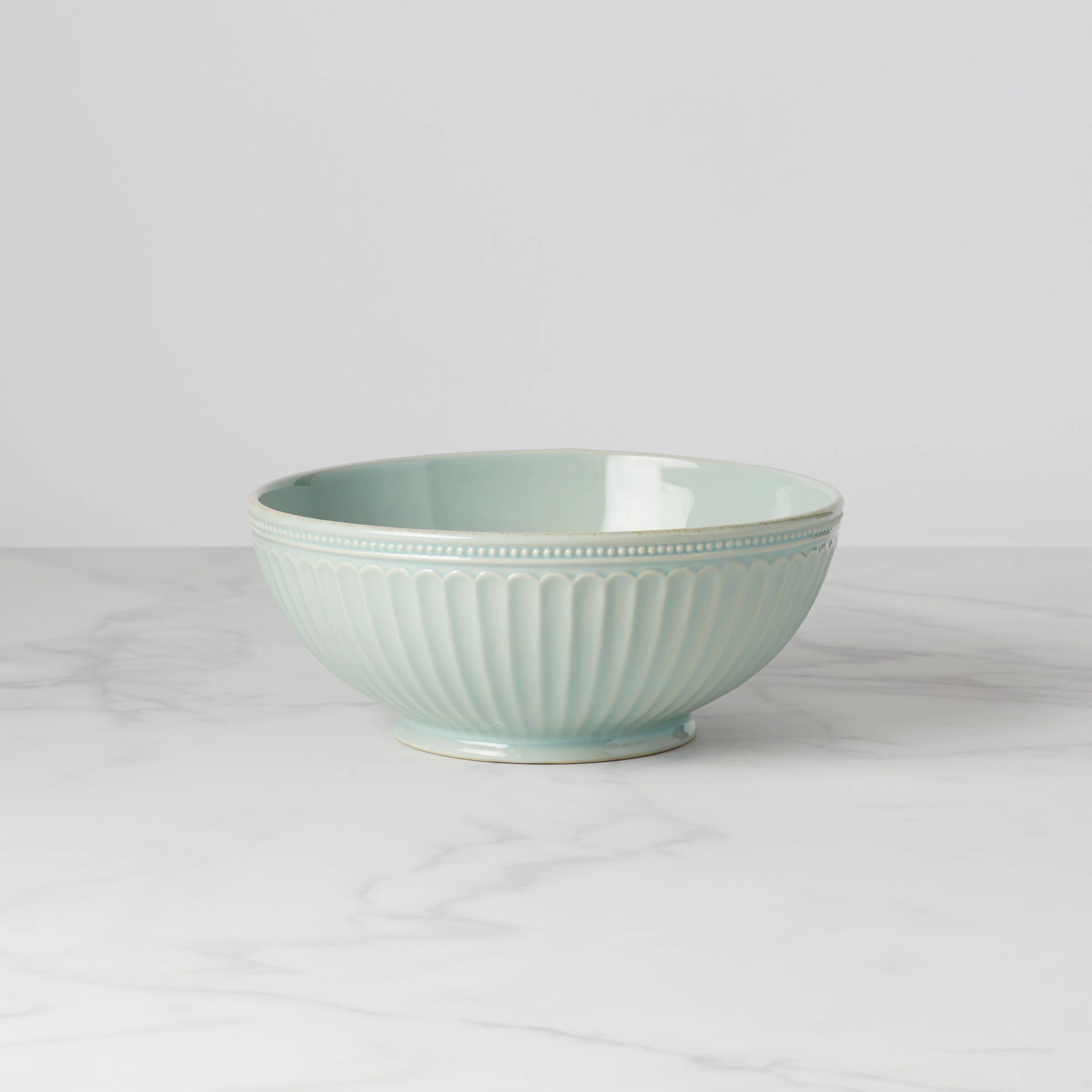 French Perle Groove Ice Blue Medium Bowlthanksgiving decor ,thanksgiving centerpiece 