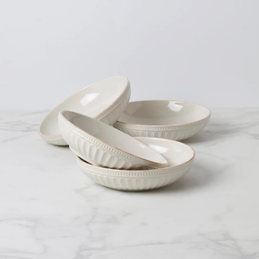 French Perle Groove Pasta Bowls - Set of 4thanksgiving decor ,thanksgiving centerpiece 