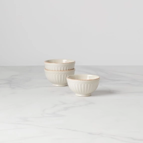 French Perle Groove White 3-Piece Mini Bowl Setthanksgiving decor ,thanksgiving centerpiece 