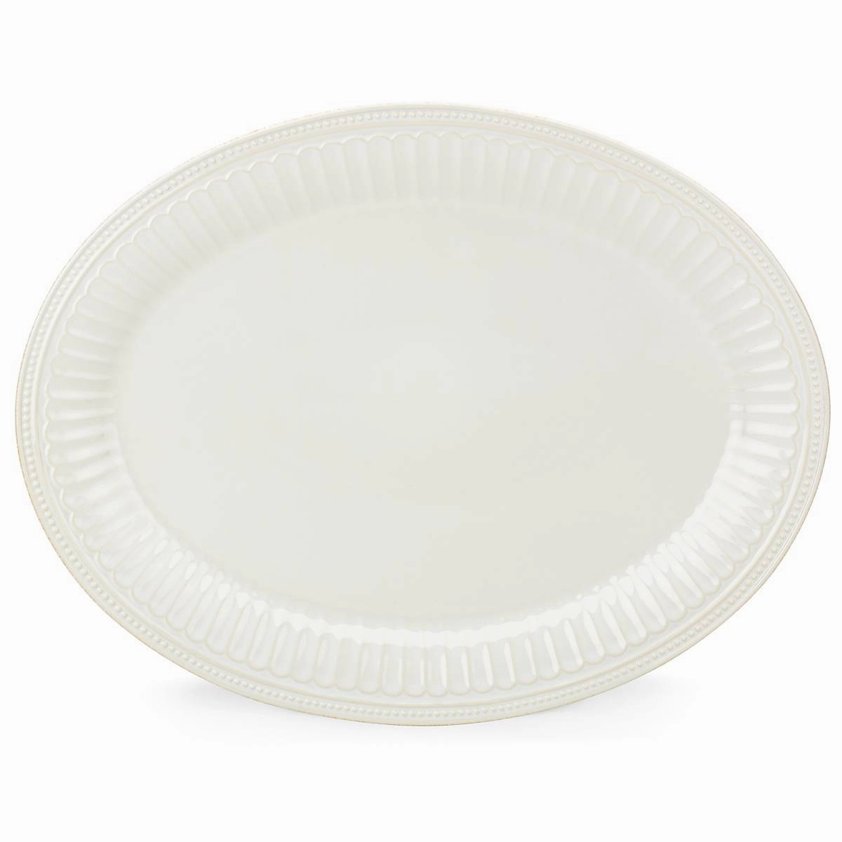 French Perle Groove White Platter