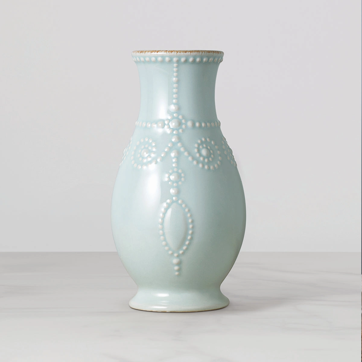 French Perle Ice Blue Fluted Vasehome decor ,wall decor 