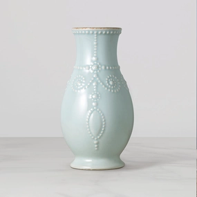 French Perle Ice Blue Fluted Vaseeaster decorations ,easter centerpiece 