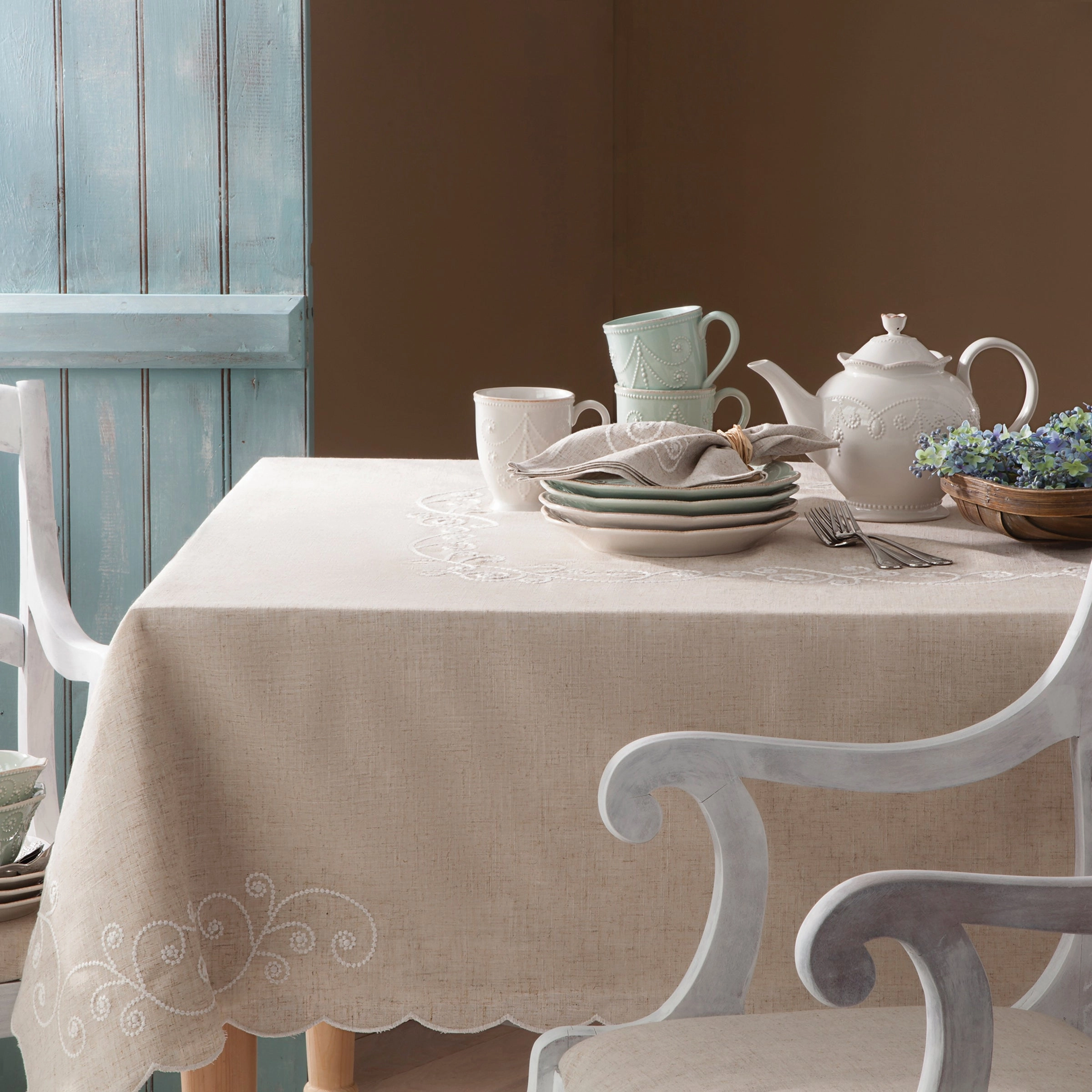 French Perle Linen Tablecloththanksgiving decor ,thanksgiving centerpiece 