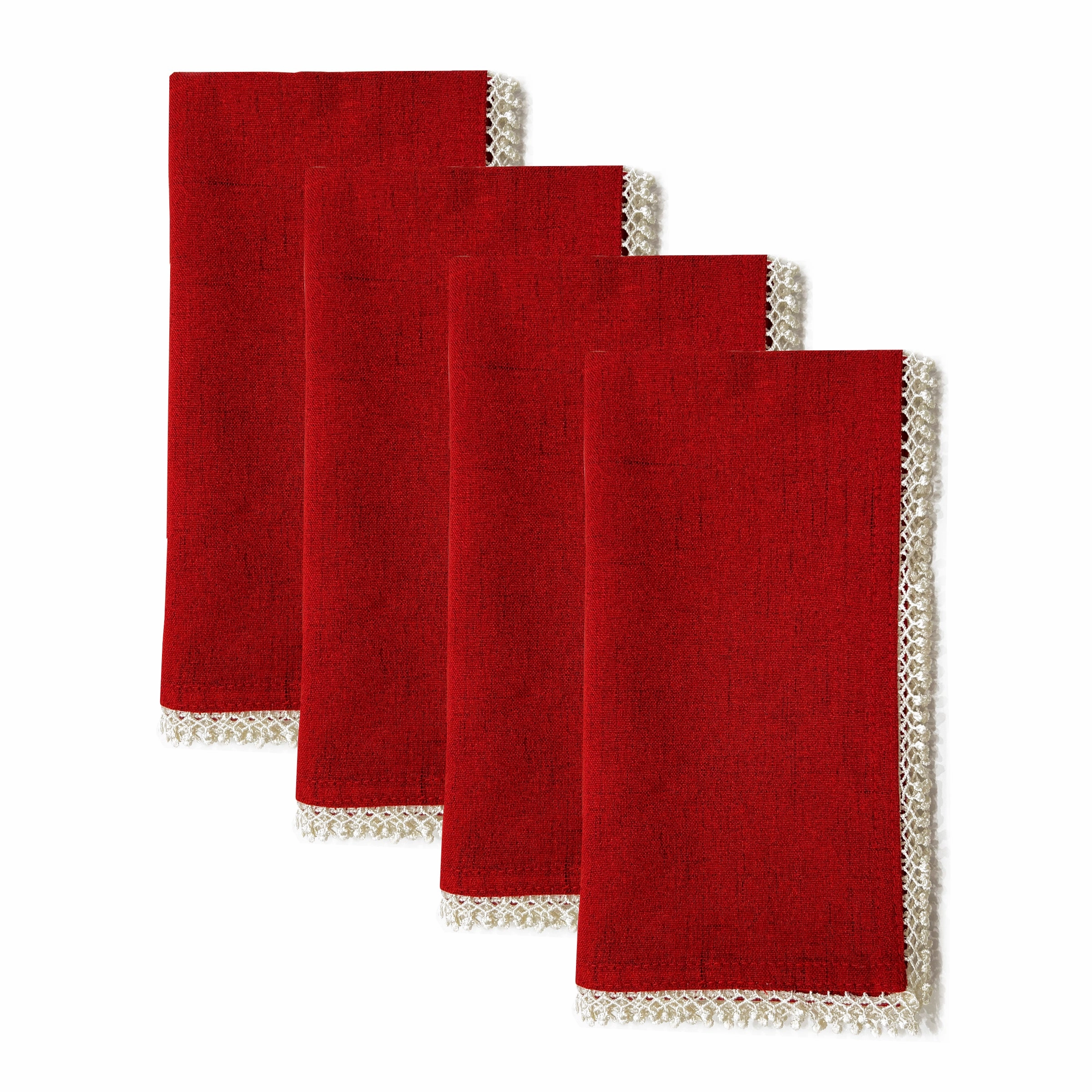 French Perle Red Dinner Napkins - Set Of 4modern kitchen decor ,kitchen dinner set ,dinnerware 