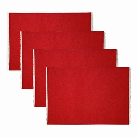 French Perle Red Placemats - Set Of 4modern kitchen decor ,kitchen dinner set ,dinnerware 