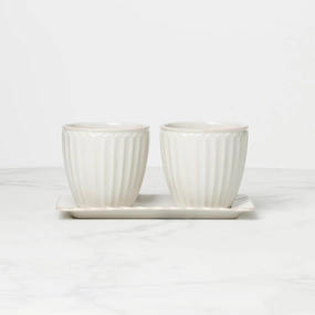French Perle Scallop 3-Piece Herb Pot Setthanksgiving decor ,thanksgiving centerpiece 