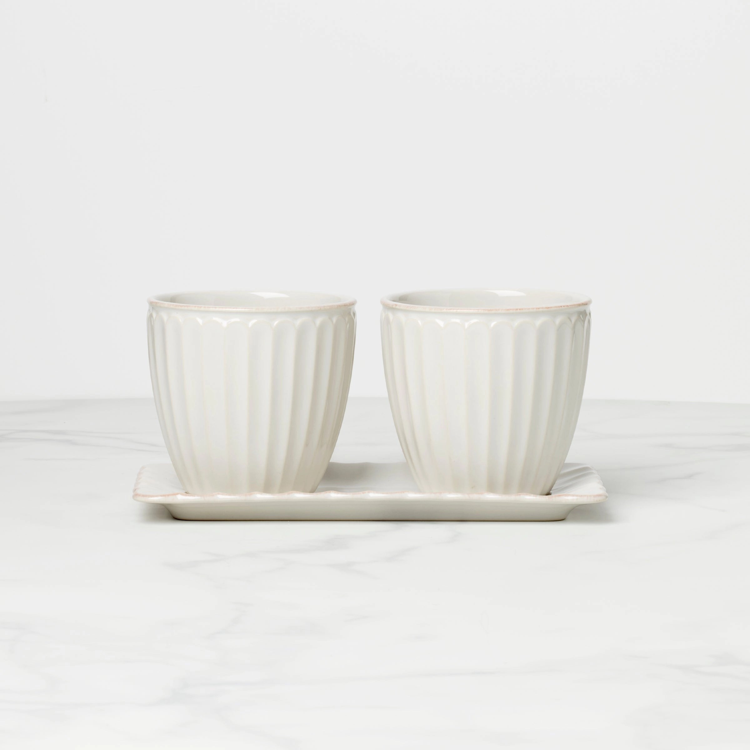 French Perle Scallop 3-Piece Herb Pot Setthanksgiving decor ,thanksgiving centerpiece 
