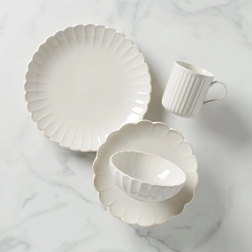 French Perle Scallop 4-Piece Place Settingthanksgiving decor ,thanksgiving centerpiece 