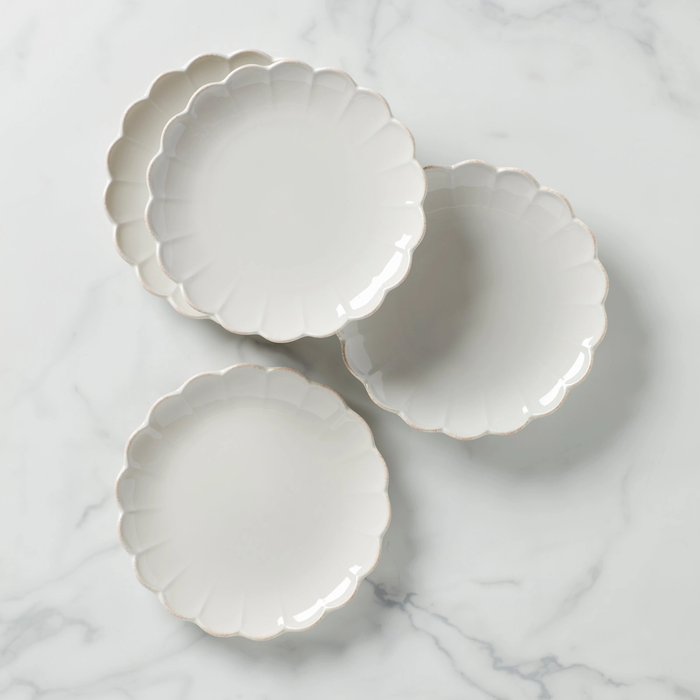 French Perle Scallop Accent Plates - Set of 4thanksgiving decor ,thanksgiving centerpiece 