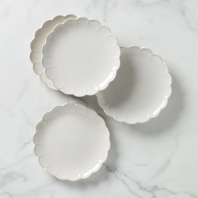 French Perle Scallop Accent Plates - Set of 4valentine's day decorations ,valentine's centerpiece 
