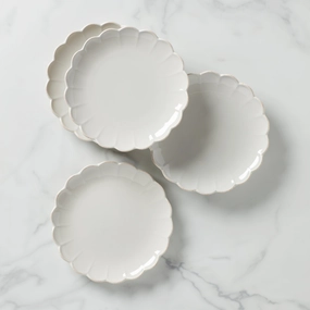 French Perle Scallop Accent Plates - Set of 4thanksgiving decor ,thanksgiving centerpiece 