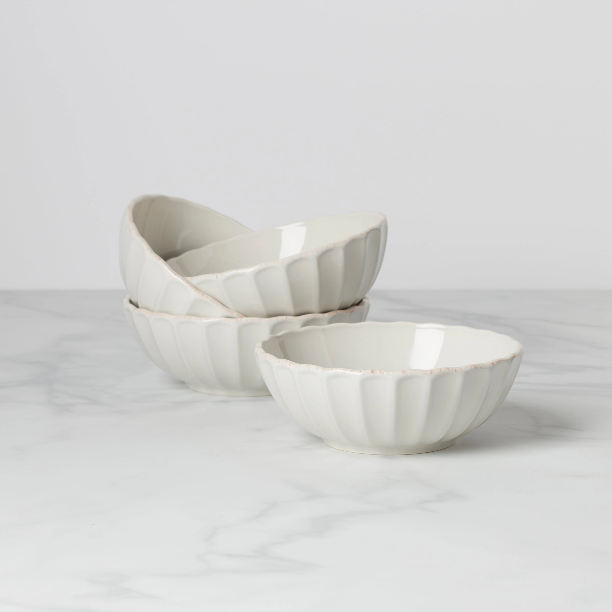 French Perle Scallop All-Purpose Bowls - Set of 4thanksgiving decor ,thanksgiving centerpiece 