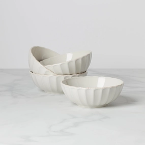 French Perle Scallop All-Purpose Bowls - Set of 4valentine's day decorations ,valentine's centerpiece 