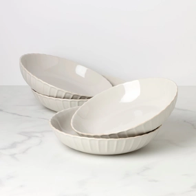 French Perle Scallop Dinner Bowls - Set of 4valentine's day decorations ,valentine's centerpiece 