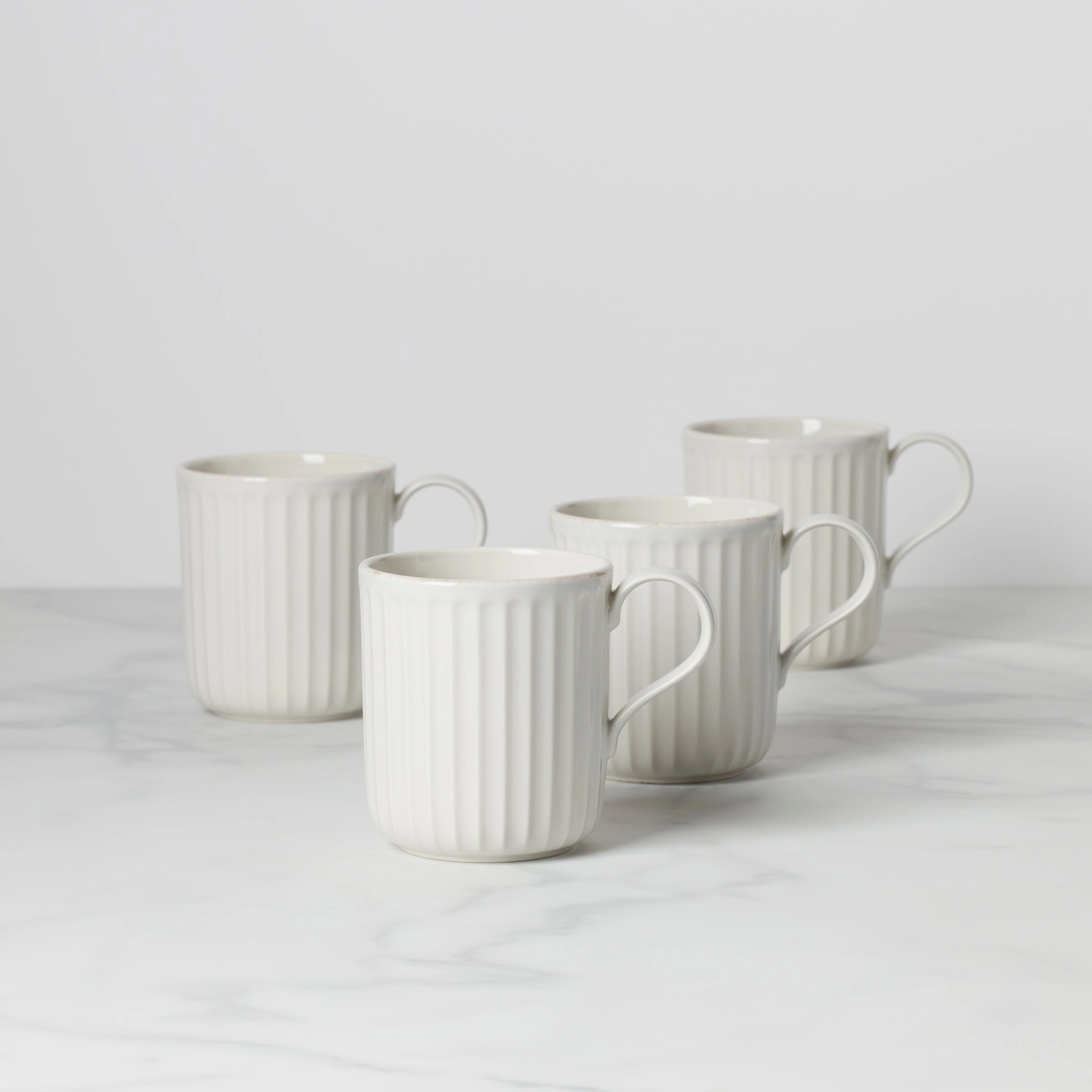 French Perle Scallop Mugs - Set of 4thanksgiving decor ,thanksgiving centerpiece 