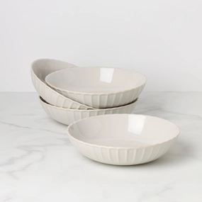 French Perle Scallop Pasta Bowls - Set of 4thanksgiving decor ,thanksgiving centerpiece 