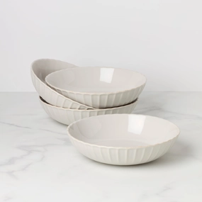 French Perle Scallop Pasta Bowls - Set of 4valentine's day decorations ,valentine's centerpiece 