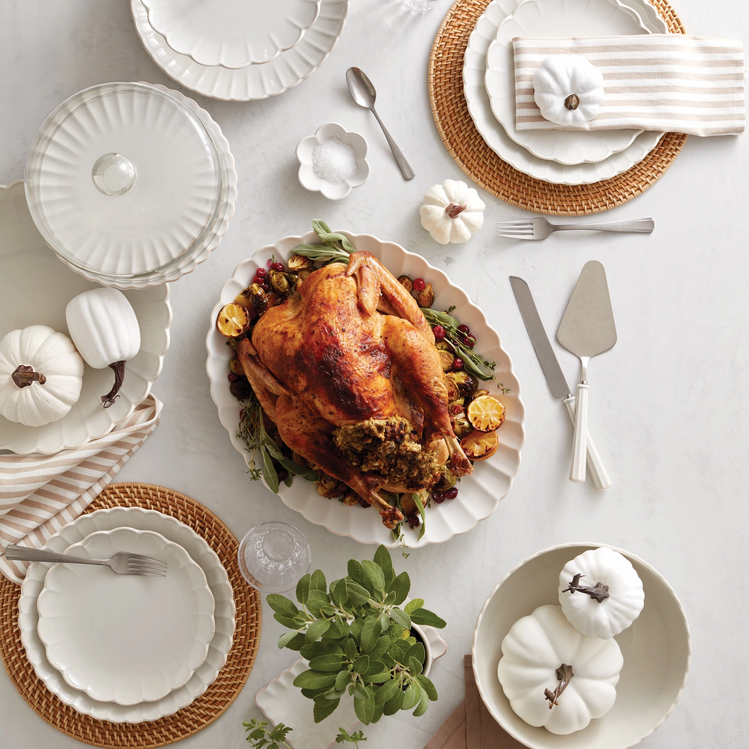 French Perle Scallop Serving Bowl