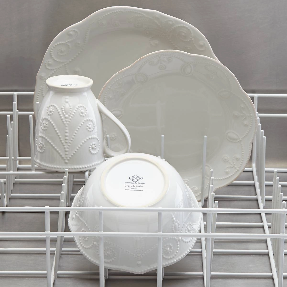 French Perle White 4-Piece Place Setting