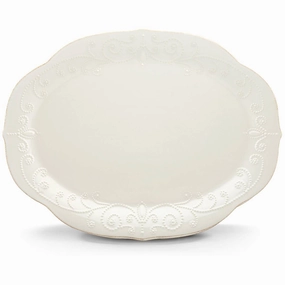 French Perle White Oval Serving Platterafternoon tea dessert tray