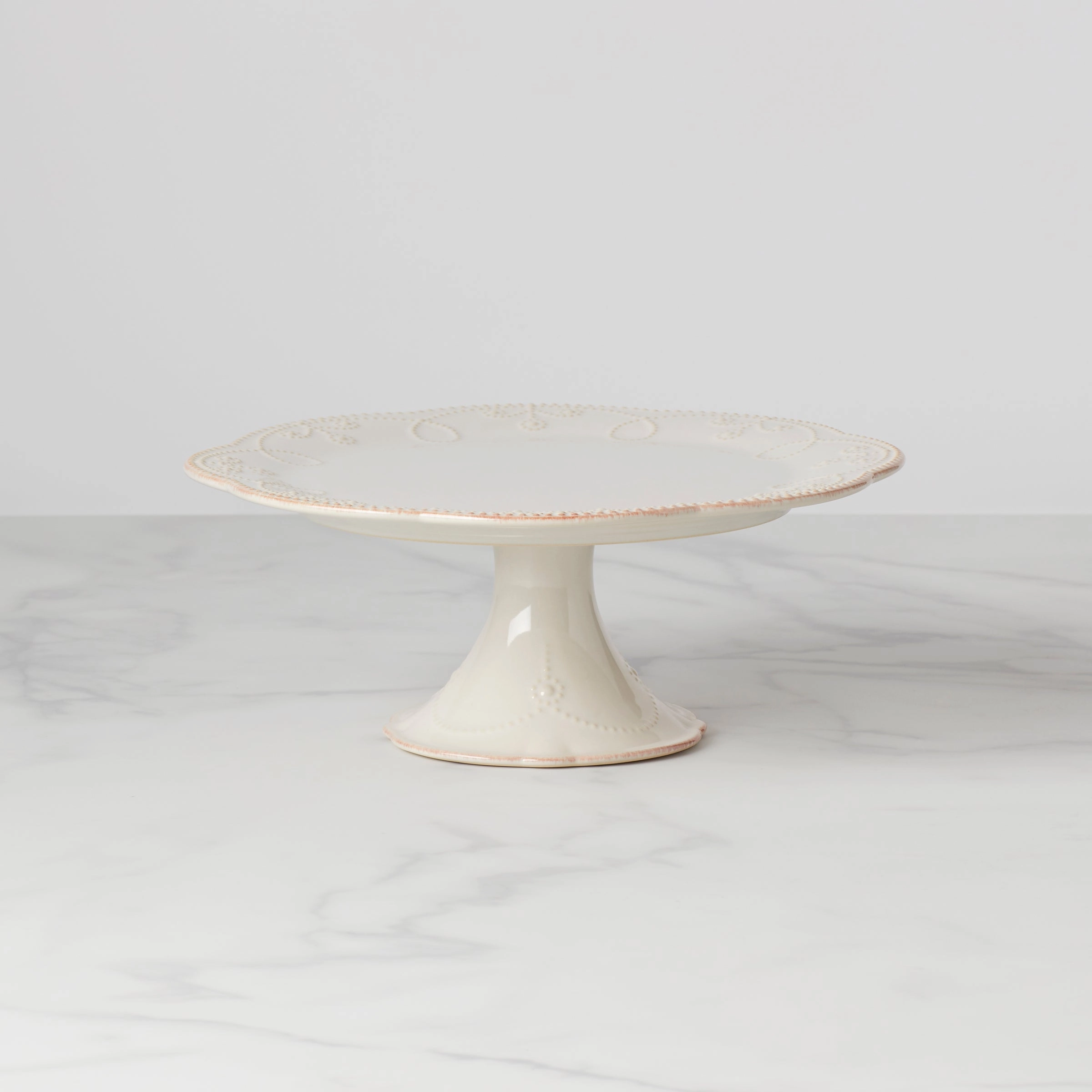 French Perle White Pedestal Cake Platevalentine's day decorations ,valentine's centerpiece 